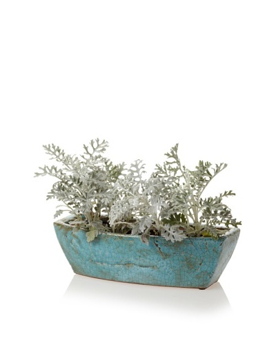 Wald Imports Decorative Ceramic Planter, Antique Blue