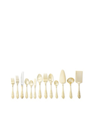 Wallace Antique Baroque Gold-Plated 80-Piece Flatware Set