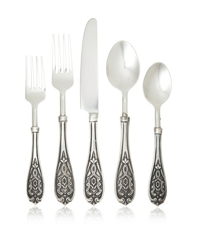 Wallace 20-Piece Brass-Handle Ashleigh Flatware Set, Silver