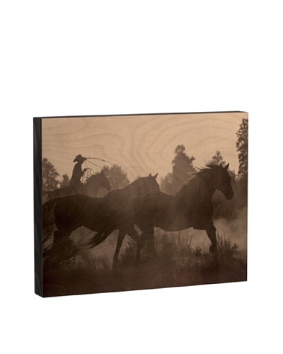 Walnut Hollow “Catching the Herd” Wooden Shadowbox Plaque