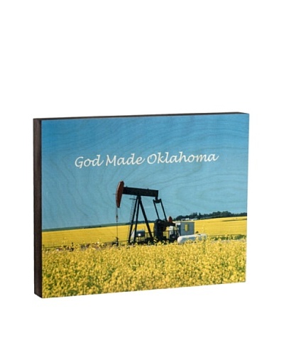 Walnut Hollow “Pump Jack/God Made Oklahoma” Wooden Shadowbox Plaque