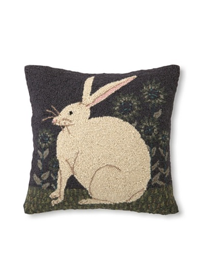 Warren Kimble Hook Pillow, Hare w/Sunflowers, 16 x 16