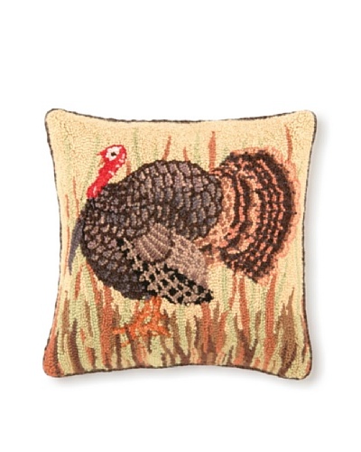 Warren Kimble Hook Pillow, Wild Turkey, 16″ x 16″