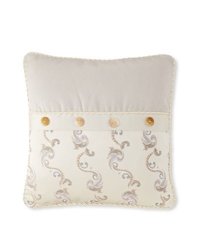 Waterford Linens Kerrigan Decorative Pillow, Cream/Taupe, 18″ x 18″