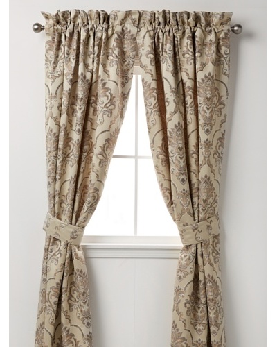 Waterford Linens Kerrigan Set of 2 Curtain Panels, Cream/Taupe, 50 x 84