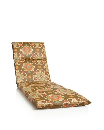 Waverly Sun-n-Shade Garden Crest Chaise Lounge Cushion [Chocolate]