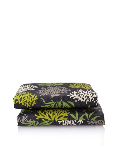 Waverly Set of 2 Sun-n-Shade Marine Life Squared Seat Cushions [Onyx]