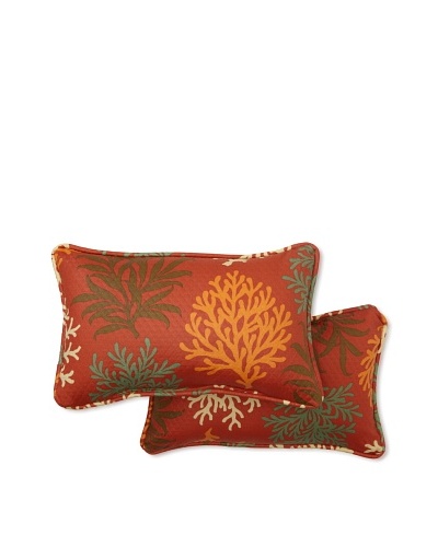 Set of 2 Marine Life Rectangle Decorative Throw Pillows [Mango]