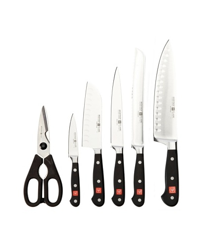 Wusthof 7-Piece Classic Jumbo Studio Knife Set, Black