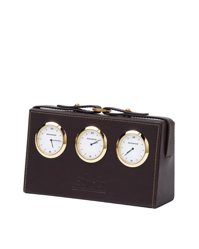 Wedgwood Equestria World Desk Clock, Leather