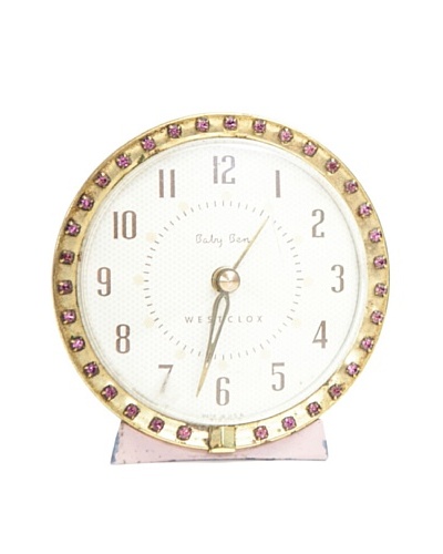 Westclox Vintage Alarm Clock, Pink/White