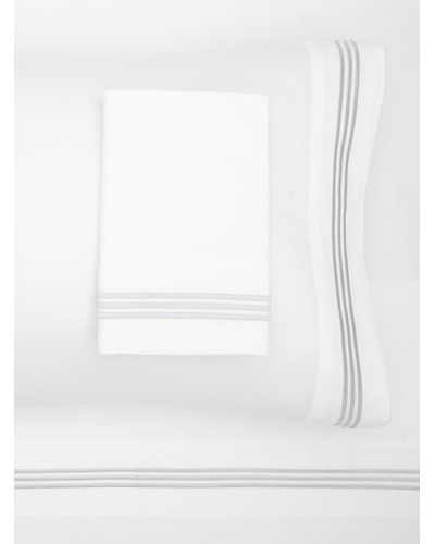 Westport Linens 3-Line Embroidery Combed Cotton Sheet Set [Platinum]