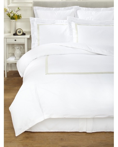 Westport Linens 3-Line Embroidery Combed Cotton Duvet Cover Set [Sage]