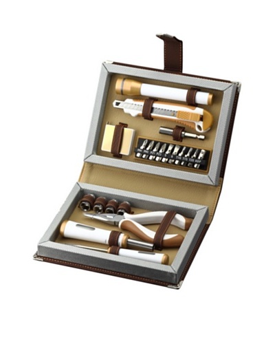 Wilouby 22-Piece Men's Tool Set, Brown