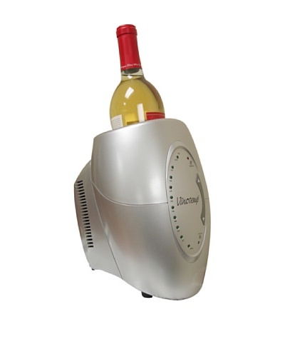 Vinotemp One-Bottle Wine Chiller, Silver