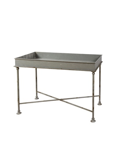 Winward Galvanized Tray Table, Grey