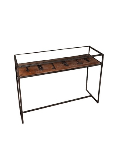 Winward Maverick Iron Console Table With Key, Brown