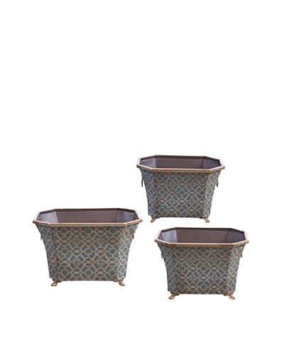 Winward Set of 3 Blue Parisian Planters