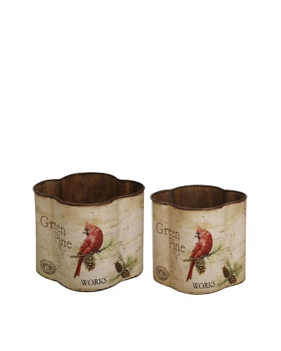 Winward Set of 2 Cardinal Holiday Planters