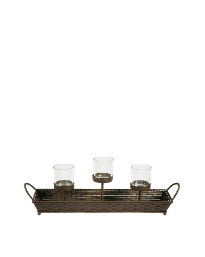 Winward Woven Metal Votive Centerpiece