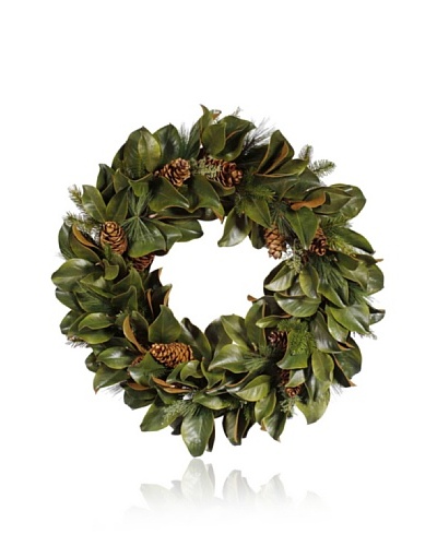 Winward Magnolia Leaf and Cone Wreath, Large