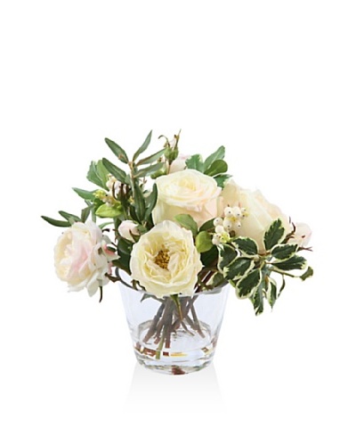 Winward Rose In Glass 10″ [White]