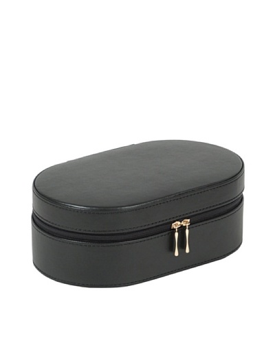 Wolf Designs Chelsea Oval Zip Travel Jewelry Case [Black]