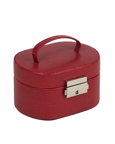 Wolf Designs South Molton Travel Mini Oval Jewelry Box [Red]