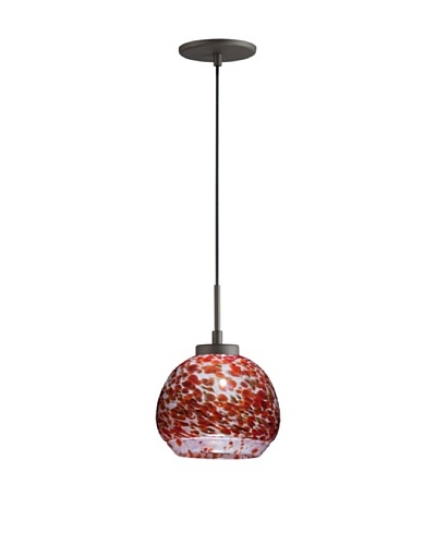 Woodbridge Lighting Single Metallic Bronze Mini-Pendant with Single Tone USA Art Glass