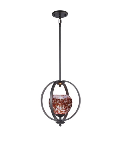 Woodbridge Lighting Geo 1-Light Medium Pendant, Metallic Bronze/Cherry