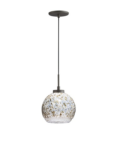 Woodbridge Lighting Single Metallic Bronze Mini-Pendant with Single Tone USA Art Glass