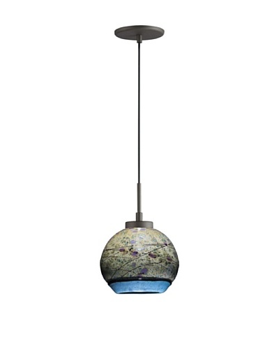 Woodbridge Lighting Single Metallic Bronze Mini-Pendant with Sedona USA Art Glass