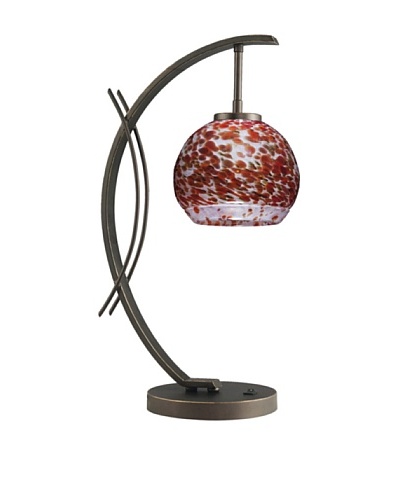 Woodbridge Lighting Eclipse Metallic Bronze Table Lamp with Single Tone USA Art Glass