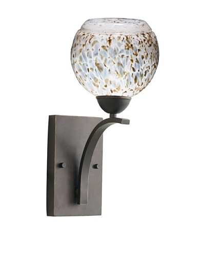 Woodbridge Lighting North Bay Metallic Bronze Wall Light with Single Tone USA Art Glass