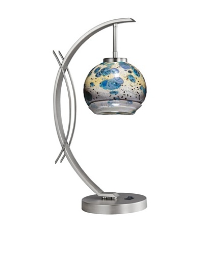 Woodbridge Lighting Eclipse Table Lamp, Satin Nickel/Splash