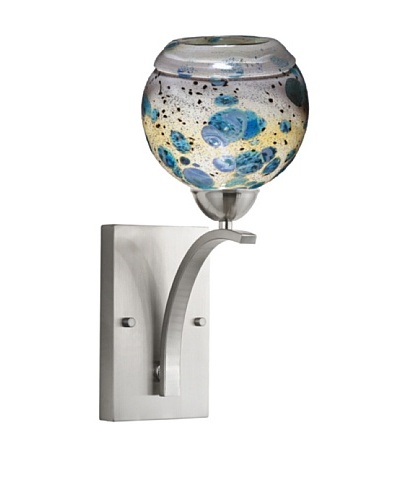 Woodbridge Lighting North Bay Satin Nickel Wall Light with Multi-Color USA Art Glass