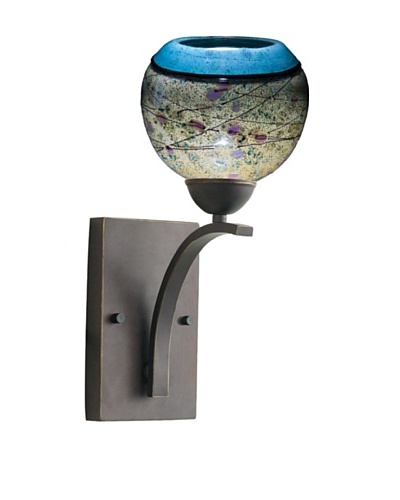 Woodbridge Lighting North Bay Metallic Bronze Wall Light with Sedona USA Art GlassAs You See