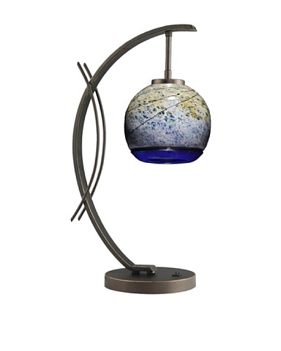 Woodbridge Lighting Eclipse Table Lamp, Metallic Bronze/Cobalt/Mint