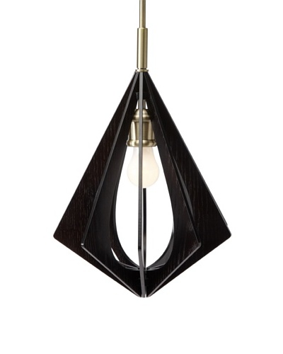 Woodbridge Lighting Foresee 1-Light Mini-Pendant, Classic Brass/Wenge