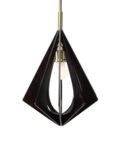 Woodbridge Lighting Foresee 1-Light Mini-Pendant, Classic Brass/Wenge, 10.5″ dia.As You See