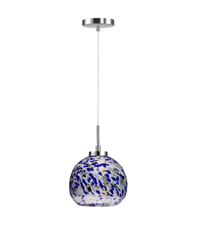 Woodbridge Lighting 1-Light Mini Pendant, Satin Nickel/Cobalt