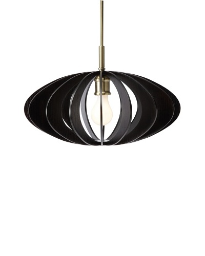 Woodbridge Lighting AquaTech 1-Light Mid-Pendant, Classic Brass/Wenge, 16.5 dia.As You See