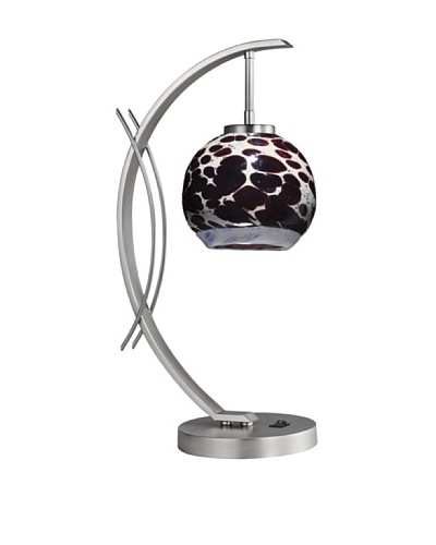 Woodbridge Lighting Eclipse Table Lamp, Satin Nickel/Volcano