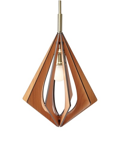 Woodbridge Lighting Foresee 1-Light Mini-Pendant, Classic Brass/Cherry, 10.5″ dia.As You See