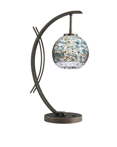 Woodbridge Lighting Eclipse Table Lamp, Metallic Bronze/Deep Green