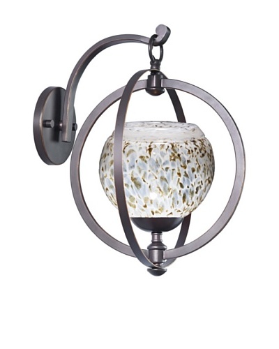 Woodbridge Lighting Cirque Metallic Bronze Wall Light with Single Tone USA Art Glass