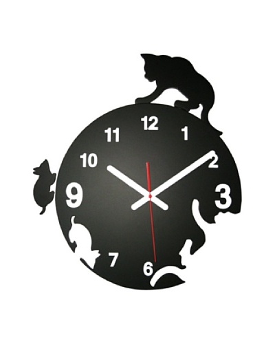 World Friendly World Cat & Mouse Chase Wall Clock