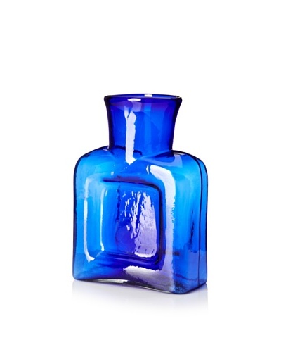 Worldly Goods Cinthia Mouth Blown Glass Bottle, Cobalt