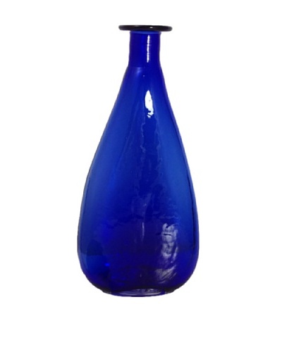 Worldly Goods Marlene Mouth Blown Small Glass Bottle, Cobalt