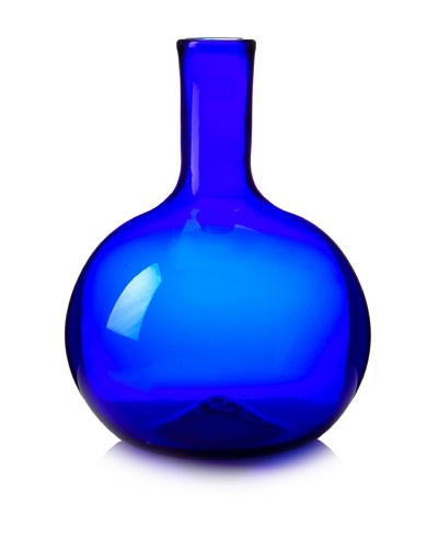 Worldly Goods Short Mouth Blown Glass Bottle, Cobalt